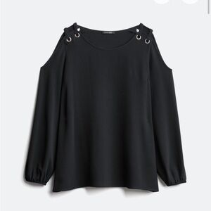 Papermoon Ilma Cold Shoulder Grommet Detail Blouse